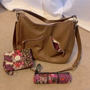 Vera Bradley leather Vivian Hobo bundle